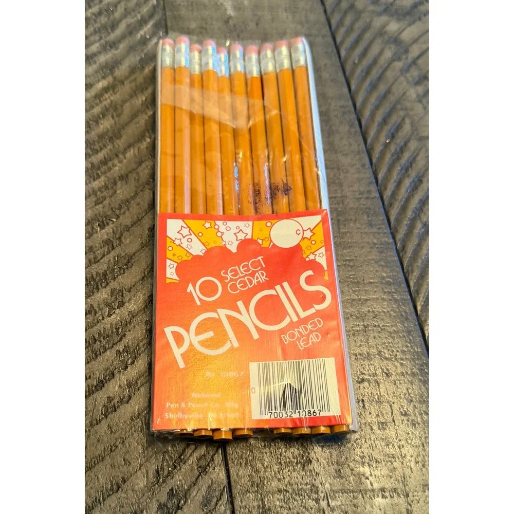 National Pen & Pencil Co Select Cedar Pencils 10 Pack Yellow Vintage No 2